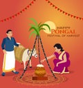 Happy Pongal festival of Tamil Nadu India background Royalty Free Stock Photo