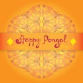 Happy Pongal greeting card. Indian harvesting festival Makar Sankranti.