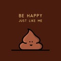 Happy poop - cartoon illustration