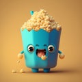 Happy Popcorn Character