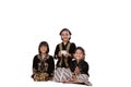 Happy portrait of three adorable brothers and sisters. Royalty Free Stock Photo
