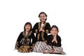 Happy portrait of three adorable brothers and sisters. Royalty Free Stock Photo