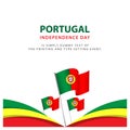 Happy Portugal Independence Day Celebration Poster Template Design Illustration