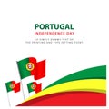 Happy Portugal Independence Day Celebration Poster Template Design Illustration