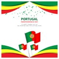 Happy Portugal Independence Day Celebration Poster Template Design Illustration