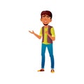 happy positive emotion boy speaking cartoon vector