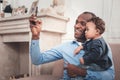 Happy positive man taking a selfie Royalty Free Stock Photo