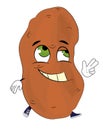 Happy potato cartoon