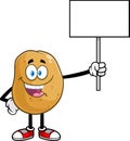 Happy Potato Chef Cartoon Character Holding Up A Blank Sign Royalty Free Stock Photo