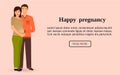Happy pregnancy concept. Couple pregnant woman and her husband standing together.
