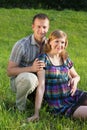 Happy Pregnant Couple outdoor Royalty Free Stock Photo