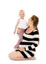 Happy pregnant woman with daughter. Royalty Free Stock Photo