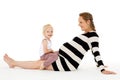 Happy pregnant woman with daughter. Royalty Free Stock Photo