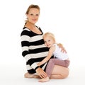 Happy pregnant woman with daughter. Royalty Free Stock Photo