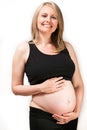 Happy Pregnant Woman Expecting Twins Royalty Free Stock Photo