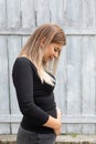 Happy pregnant woman - first trimester