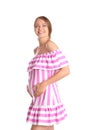 Happy pregnant woman touching her belly Royalty Free Stock Photo