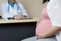 Pregnant Woman and Gynecologist Doctor at Hospital Royalty Free Stock Photo