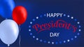 Happy President Day in american style on blue background. Patriotic illustration. Blue abstract background. American national