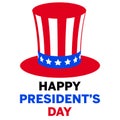 Happy President Day in american style on white background. Patriotic illustration. Blue abstract background. American national