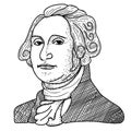 Happy president day, president George Washington vector illustration in doodle style Royalty Free Stock Photo