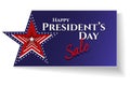 Happy President day Sale text card american flag stars on a blue background Patriotic american theme USA flag pattern stars Royalty Free Stock Photo