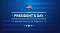 Happy President`s Day dark blue background with the US flag - vector Royalty Free Stock Photo