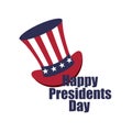 Happy President`s day design background with uncle Sam hat. Handwritten lettering