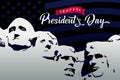 Happy Presidents Day lettering with mount Rushmore