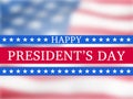 Happy president`s day - poster with the flying flag of the United States of America Royalty Free Stock Photo