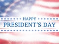 Happy president`s day - poster with the flying flag of the United States of America Royalty Free Stock Photo