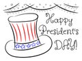 Happy president `s day sketch greeting card isolated