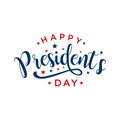 Happy Presidents Day Background. Vector illustration Hand drawn text lettering for Presidents day in USA Royalty Free Stock Photo