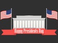 Happy Presidents Day. Banner with american flag and symbols. Vector Royalty Free Stock Photo