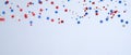 Happy Presidents Day banner mockup with confetti stars. USA Independence Day, American Labor day, Memorial Day, US election Royalty Free Stock Photo