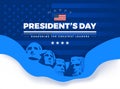 Happy Presidents Day card with Rushmore four presidents background and lettering - vector illustration Royalty Free Stock Photo