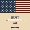 Happy Presidents` Day. Design greeting poster. Vector illustration.