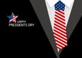 Happy presidents day design of USA necktie