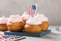 Happy Presidents day, February 17. Patriotic Baking Supply Cup Cake Holders for holiday and july 4th concepts