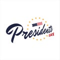 Happy Presidents Day hand drawn text lettering for Presidents day in USA vector illustration graphic design. Colorful calligraphic Royalty Free Stock Photo