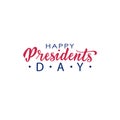 Happy Presidents Day hand lettering in USA. Typographic design. Hand lettering illustration for greeting card, poster