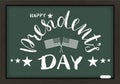 Happy presidents day handwritten calligraphy text blackboard