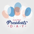 Happy Presidents Day lettering in USA. Typographic design. Hand lettering illustration for greeting card, poster, banner