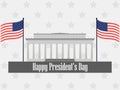 Happy Presidents Day. Poster with american flag and symbols. Vector Royalty Free Stock Photo