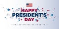 Happy Presidents Day with stars and USA flag - vector illustration for Presidents day banner, poster Royalty Free Stock Photo