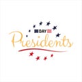 Happy Presidents Day text lettering for Presidents day in USA vector illustration graphic design. US President celebration