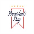 Happy Presidents Day text lettering for Presidents day in USA vector illustration graphic design. US President celebration Royalty Free Stock Photo