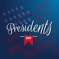 Happy Presidents Day text lettering for Presidents day in USA vector illustration graphic design. US President celebration Royalty Free Stock Photo