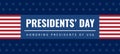 Happy Presidents Day. Umited States of America. Washington birthday. USA style banner. US National holiday on the 3rd Monday of Royalty Free Stock Photo