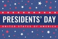 Happy Presidents Day. Umited States of America. Washington birthday. USA style poster. US National holiday on the 3rd Monday of